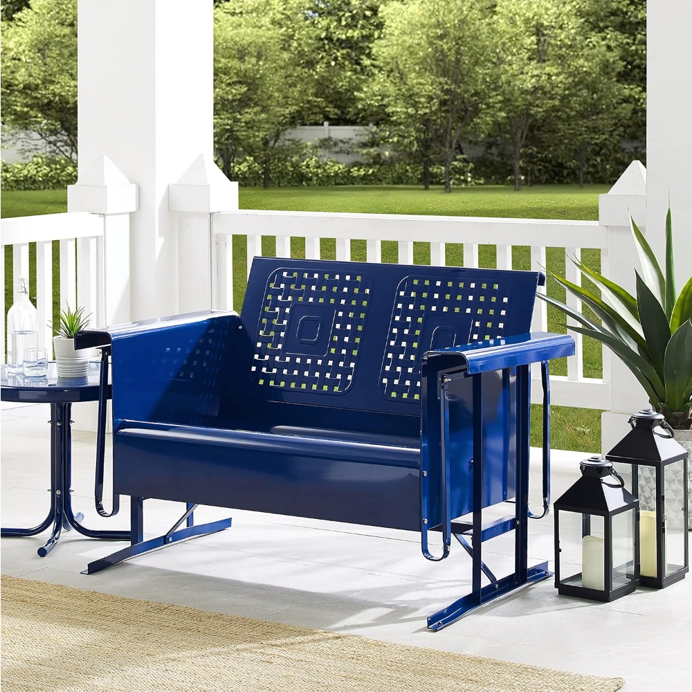 Outdoor Furniture Loveseat - Bates Retro Metal Outdoor Loveseat Planeador,