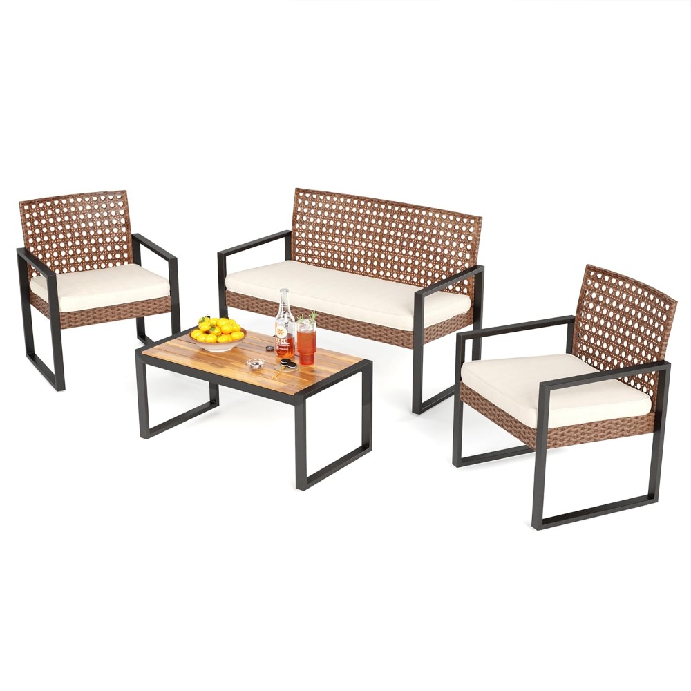 Outdoor Furniture Loveseat - Conjunto de Muebles de Mimbre para