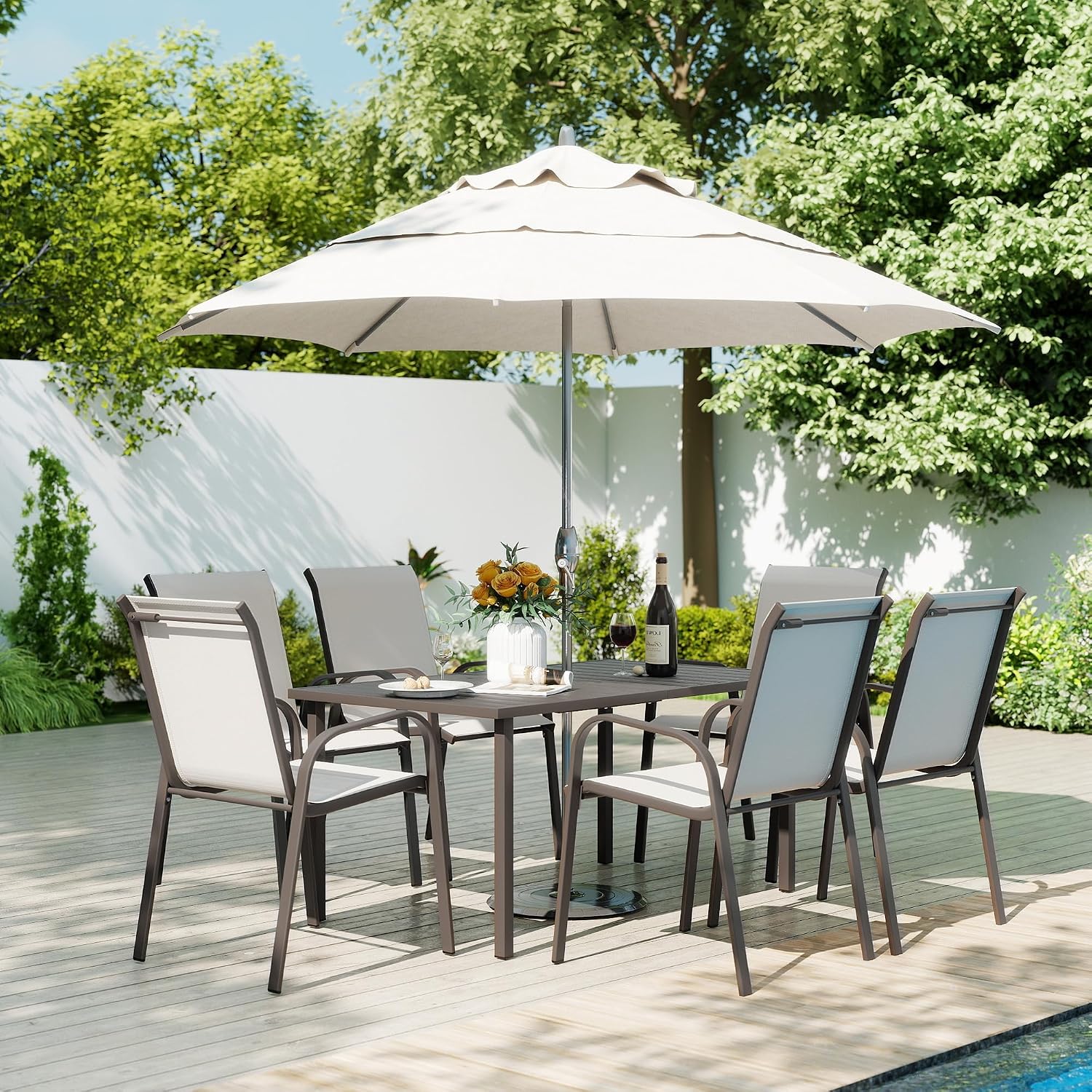 Outdoor Furniture Quick Dry - Conjunto de Comedor para Patio Exterior,