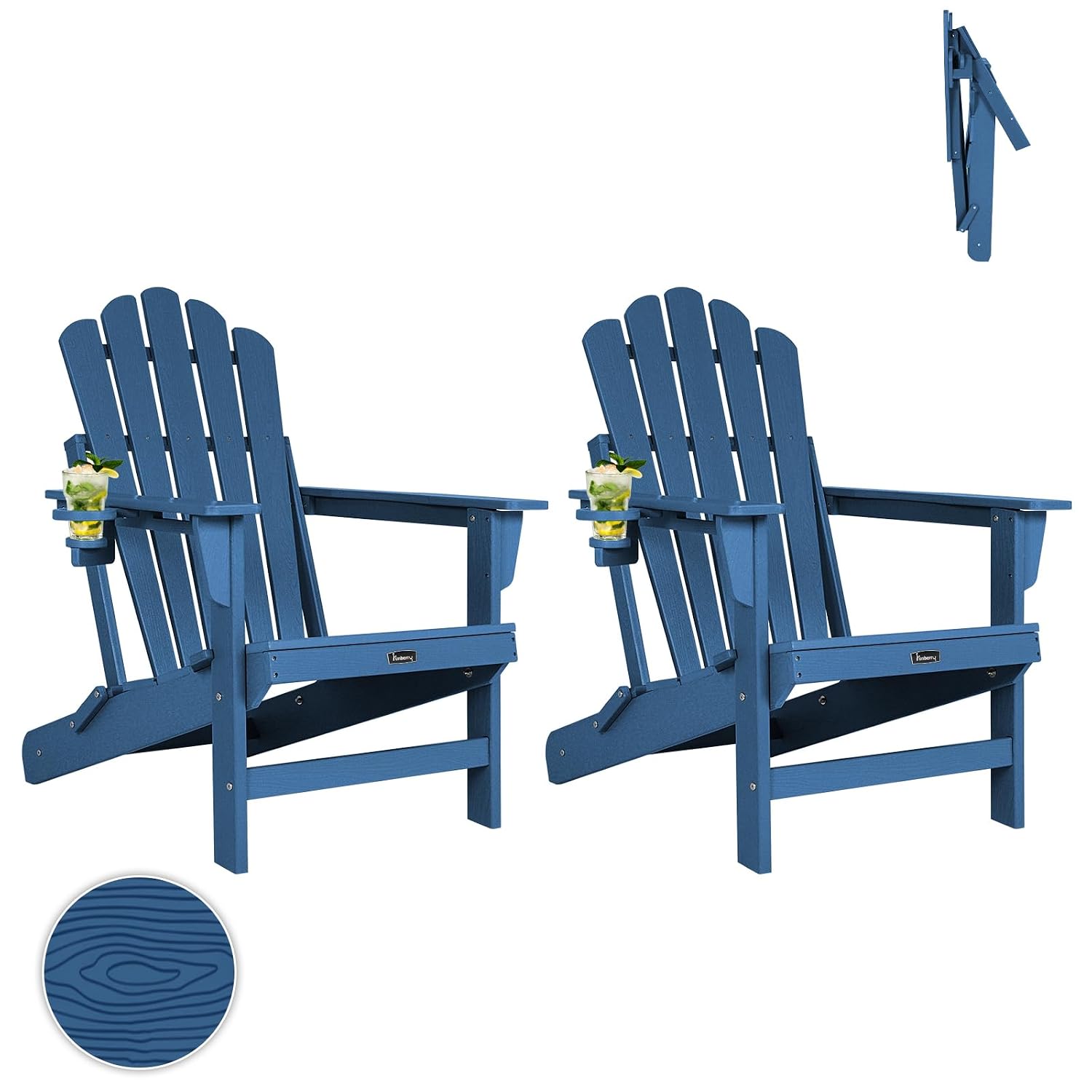 Outdoor Furniture Easy To Clean - Silla Adirondack Plegable de Gran Tamaño,