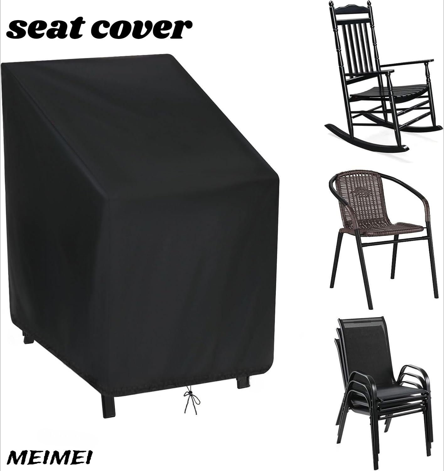 Outdoor Furniture Covers - Funda antipolvo para silla apilada, bolsa