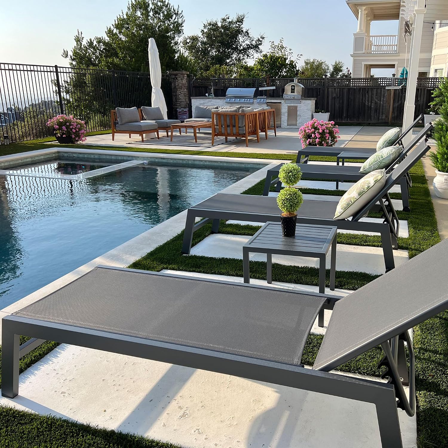 Outdoor Furniture Quick Dry - Conjunto de Sillas de Malla de