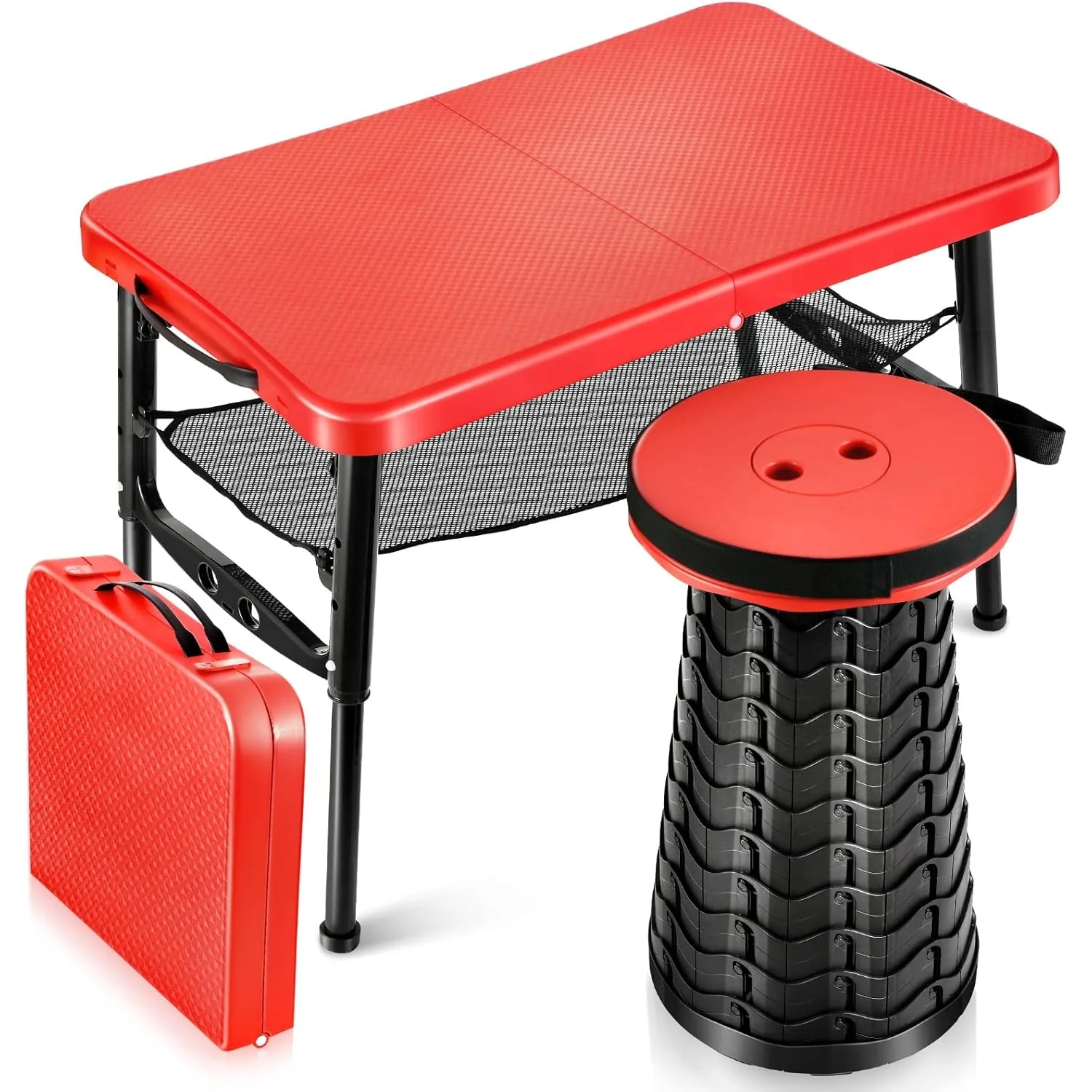 Camping Cot Foldable - Juego de mesa y taburetes plegables