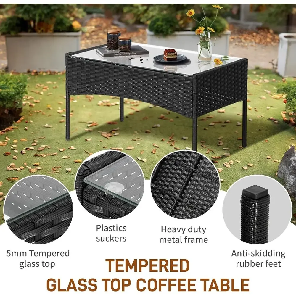 Juego de Muebles de Patio de 4 - Outdoor Furniture Loveseat reseña y precio