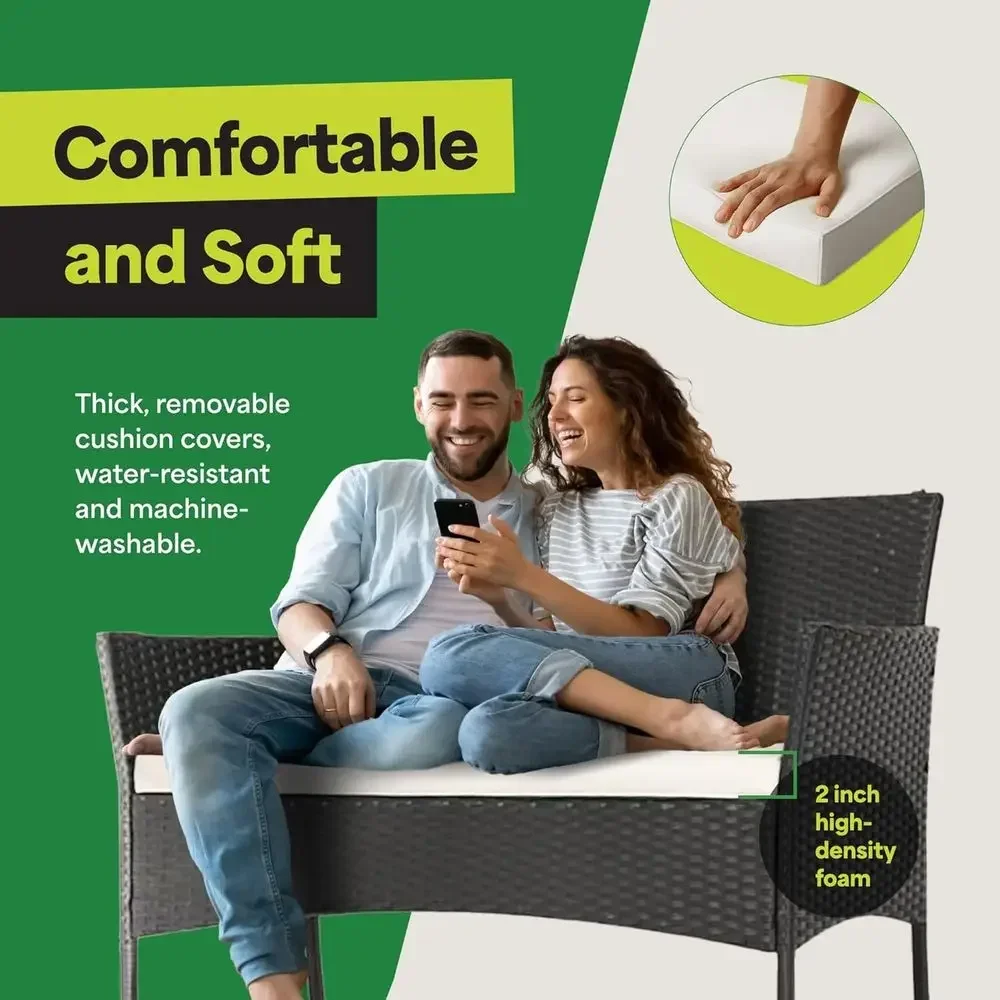 Juego de Muebles de Patio de 4 - Outdoor Furniture Loveseat reseña y precio