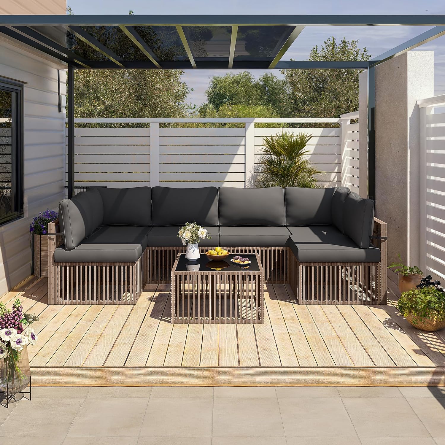 Juego de Sofás Seccionales par - Outdoor Furniture On Sale reseña y precio