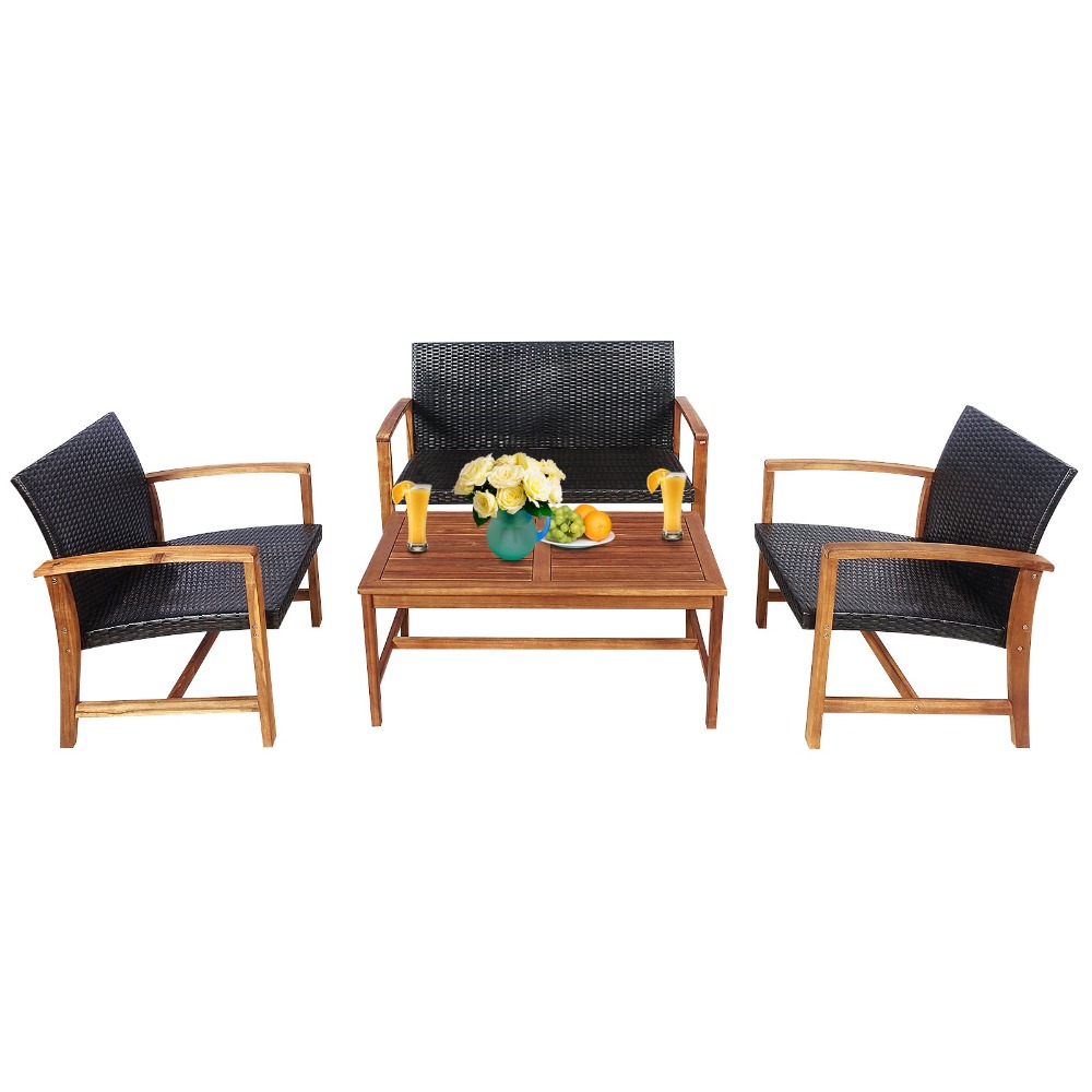 Juego de Muebles de Ratán para - Outdoor Furniture Loveseat reseña y precio