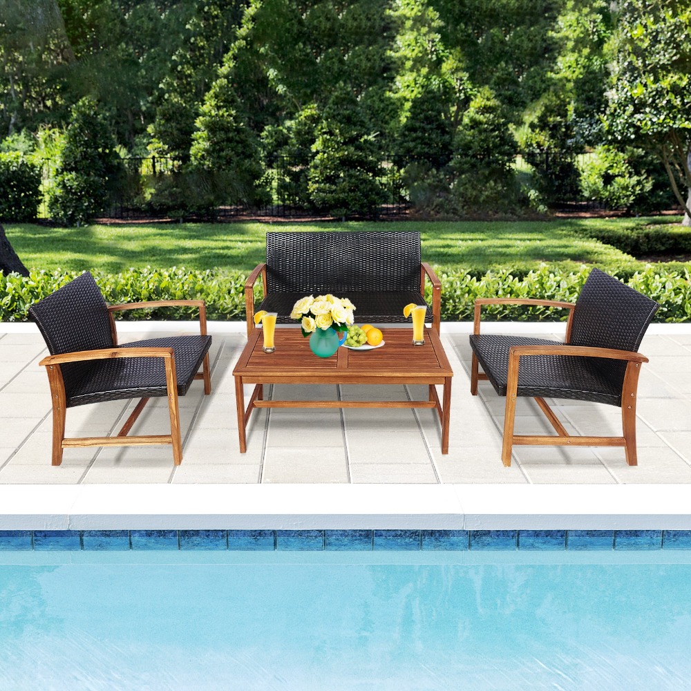 Juego de Muebles de Ratán para - Outdoor Furniture Loveseat reseña y precio