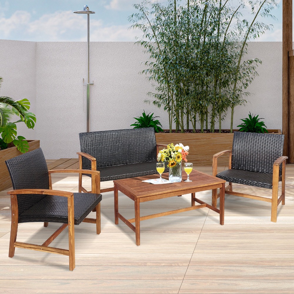 Juego de Muebles de Ratán para - Outdoor Furniture Loveseat reseña y precio