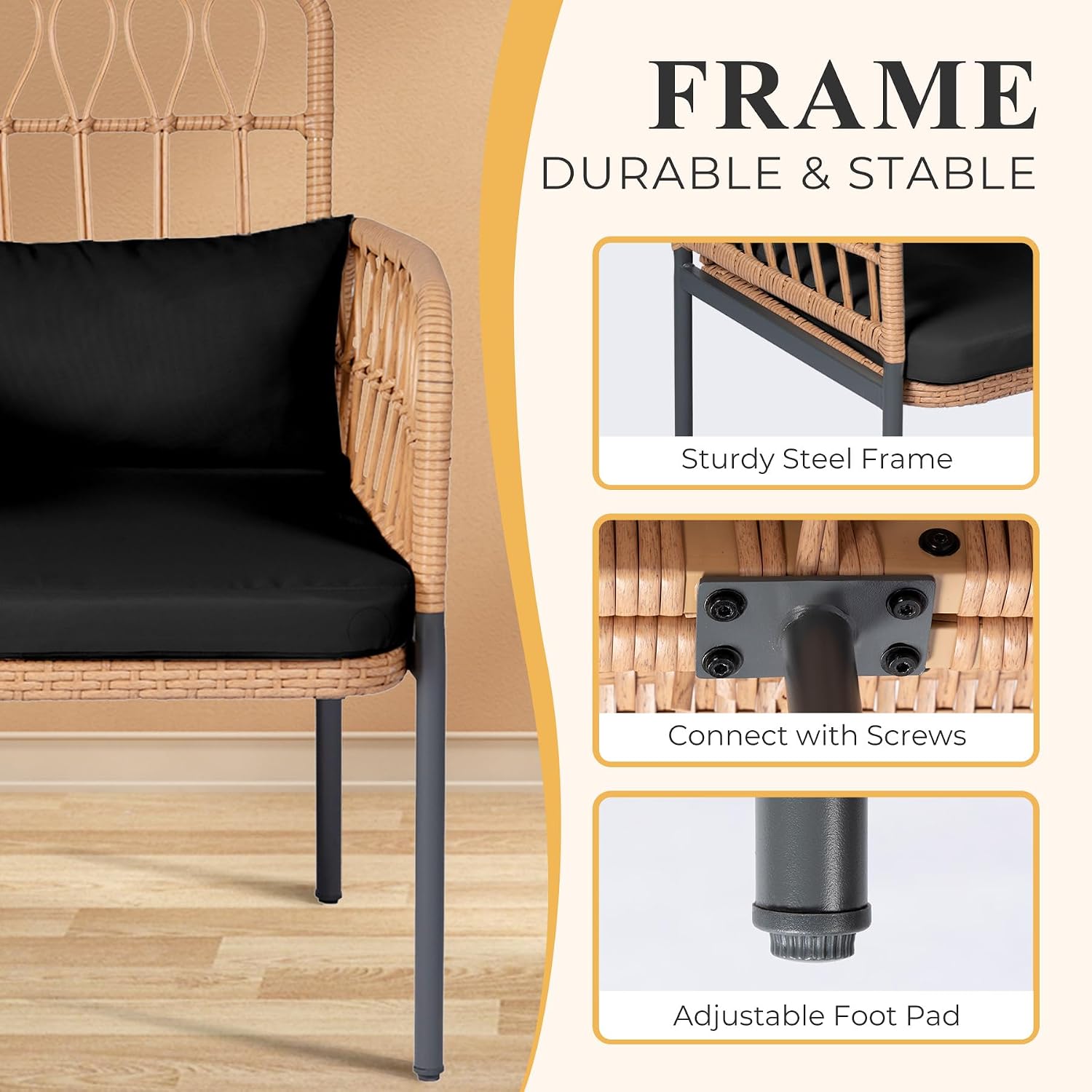 Sofá de Ratán con Mesa de Vidr - Outdoor Furniture Loveseat reseña y precio