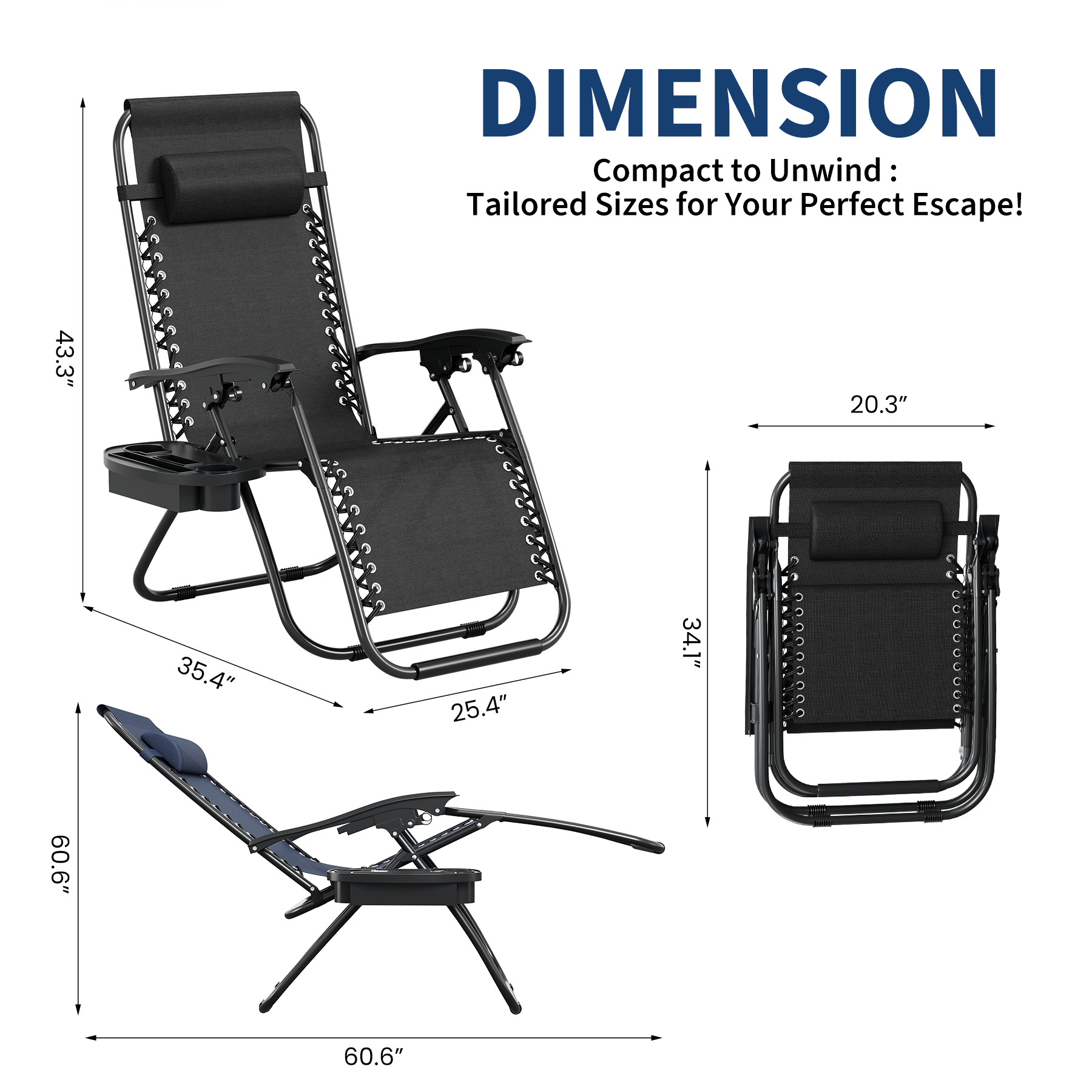 Juego de 2 Sillas Reclinables  - Outdoor Furniture Quick Dry reseña y precio