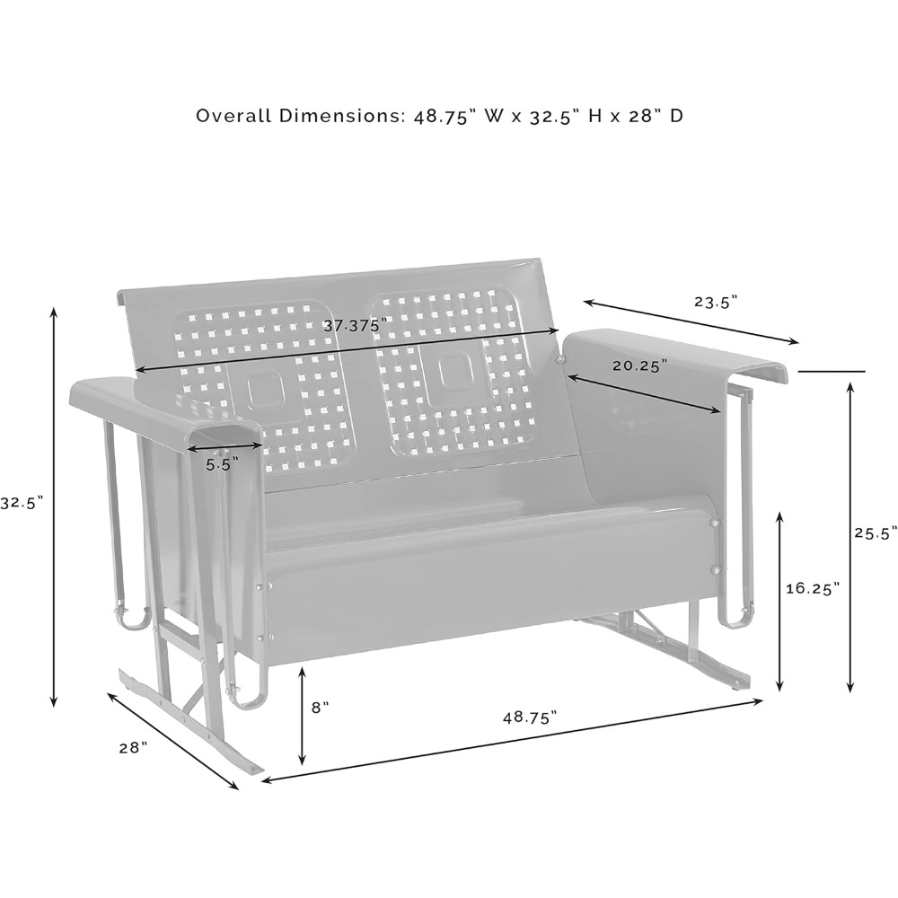 Bates Retro Metal Outdoor Love - Outdoor Furniture Loveseat reseña y precio