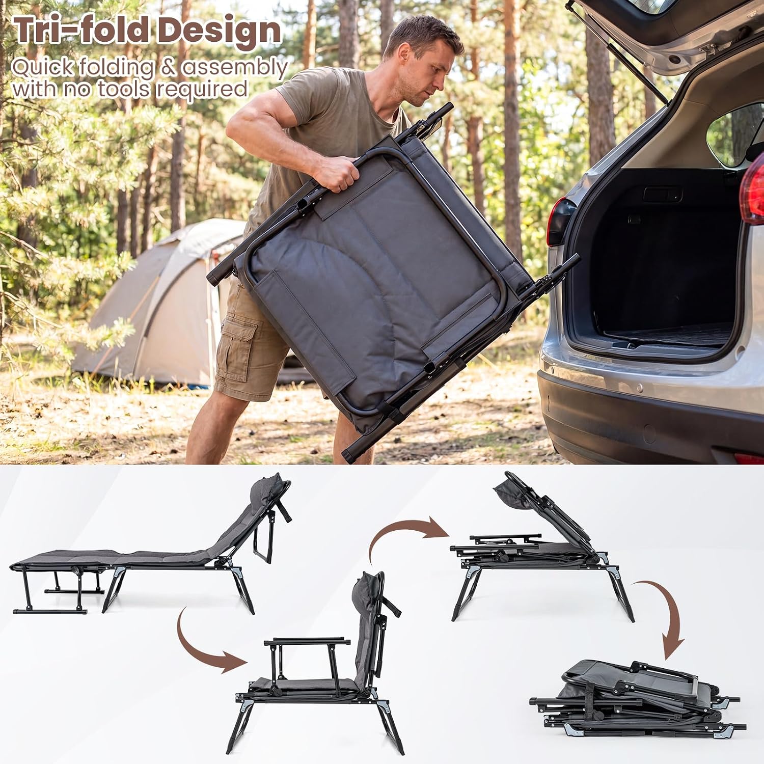 Juego de 2 sillas plegables pa - Camping Cot Foldable reseña y precio
