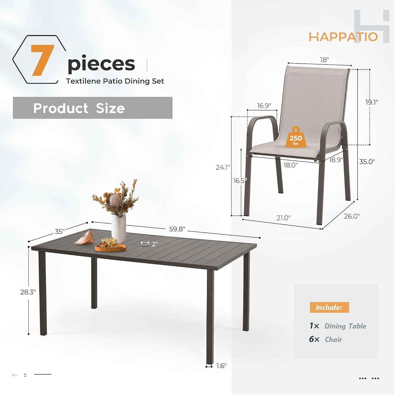 Conjunto de Comedor para Patio - Outdoor Furniture Quick Dry reseña y precio