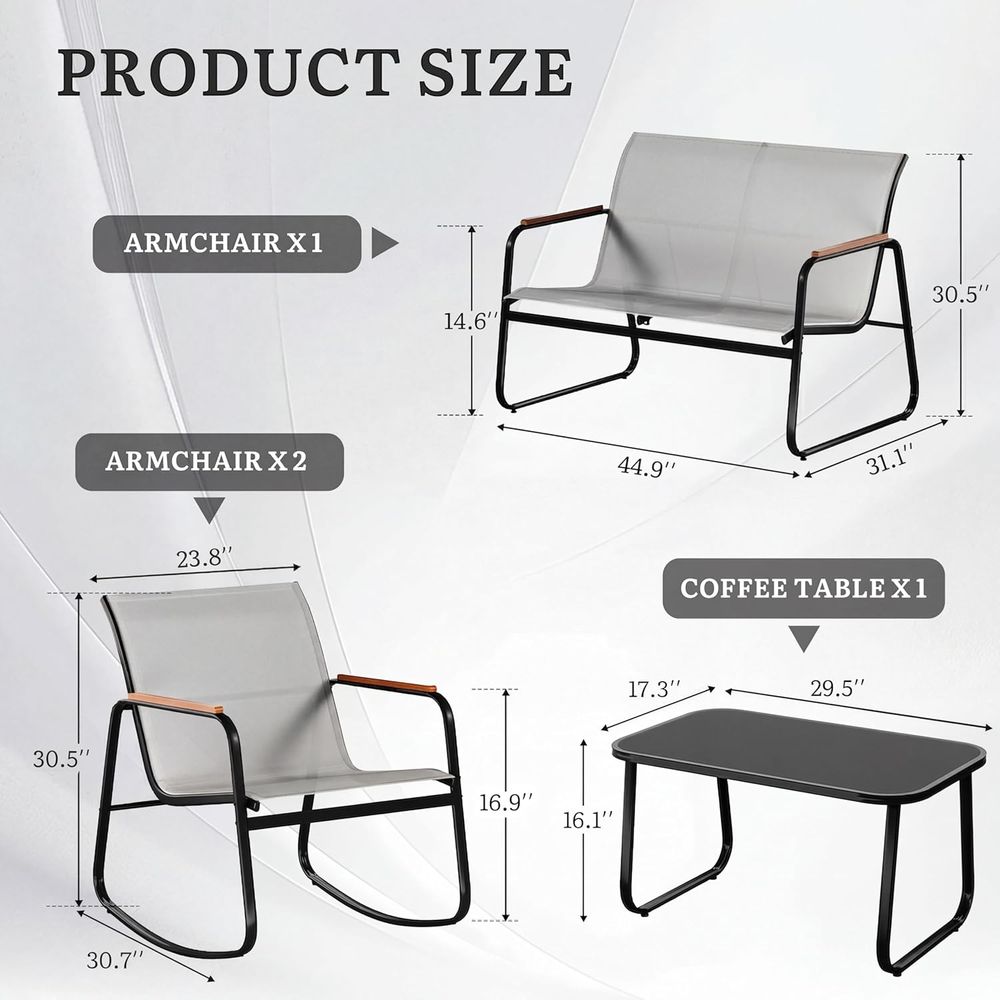 Juego de Muebles de Patio de 4 - Outdoor Furniture Loveseat reseña y precio