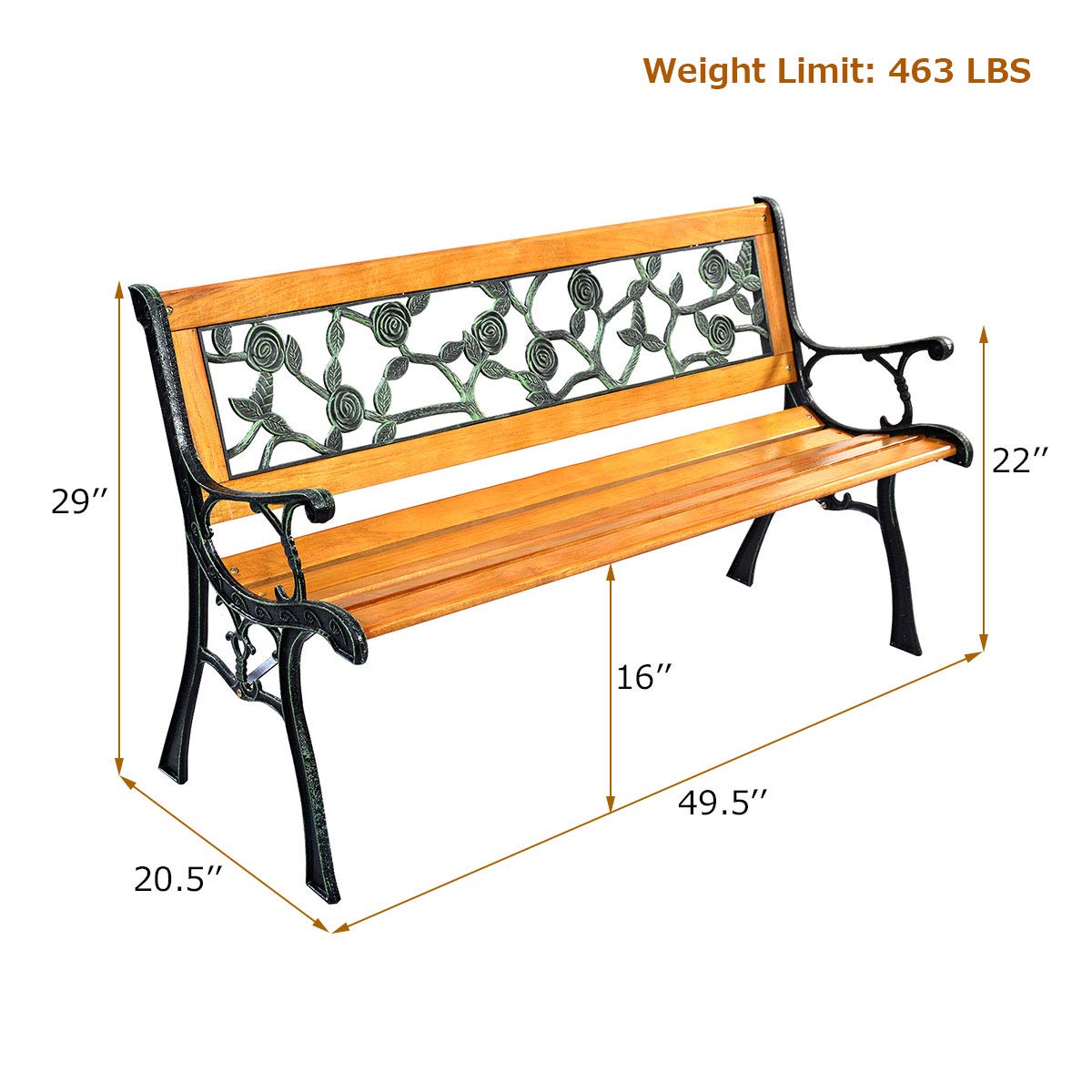 Banco de jardín de 50'' para e - Outdoor Furniture Loveseat reseña y precio