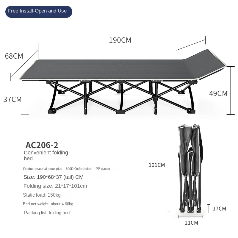 Cama Plegable Resistente para  - Camping Cot Foldable reseña y precio