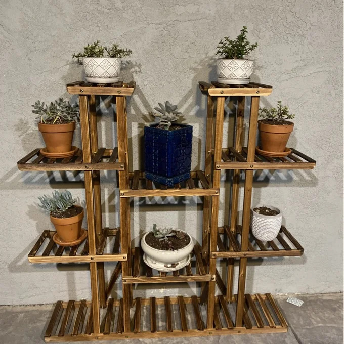 Estante de madera para plantas - Outdoor Furniture On Sale reseña y precio