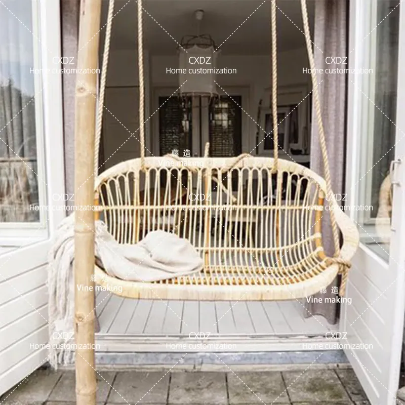 Silla colgante doble de ratán  - Outdoor Furniture Bali Style reseña y precio