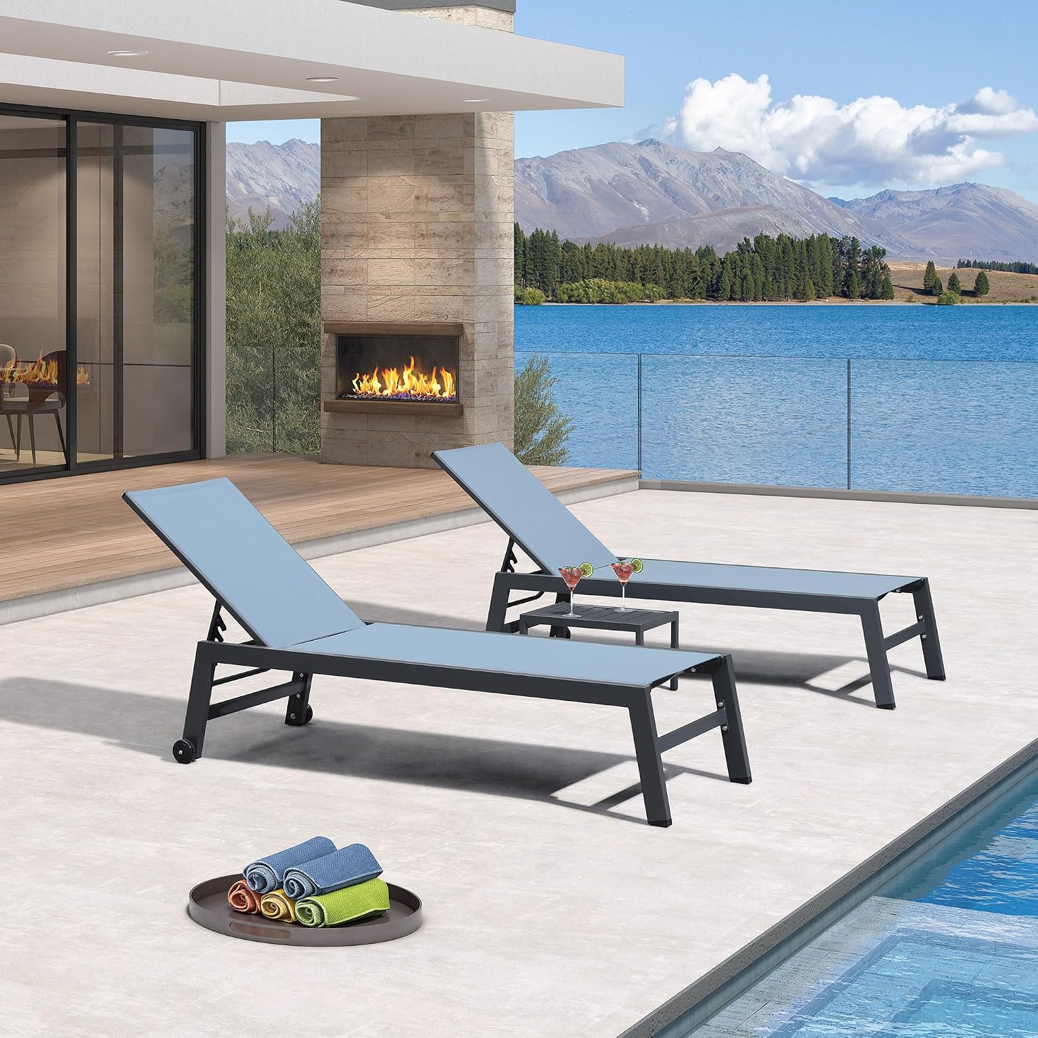 Conjunto de Sillones Reclinabl - Outdoor Furniture Quick Dry reseña y precio