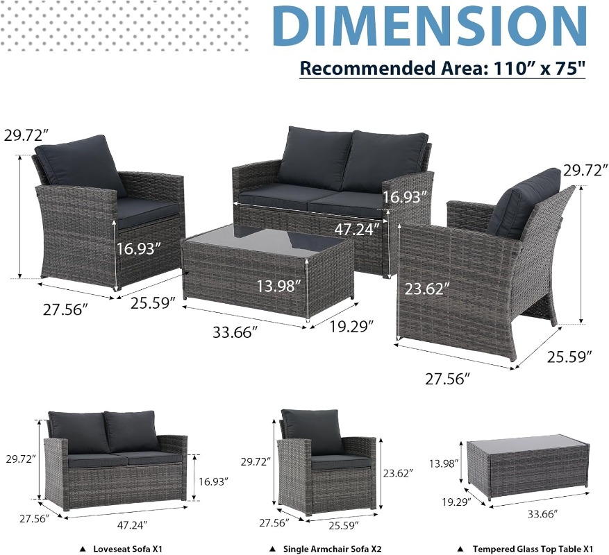 Conjunto de Muebles de Patio J - Outdoor Furniture Loveseat reseña y precio