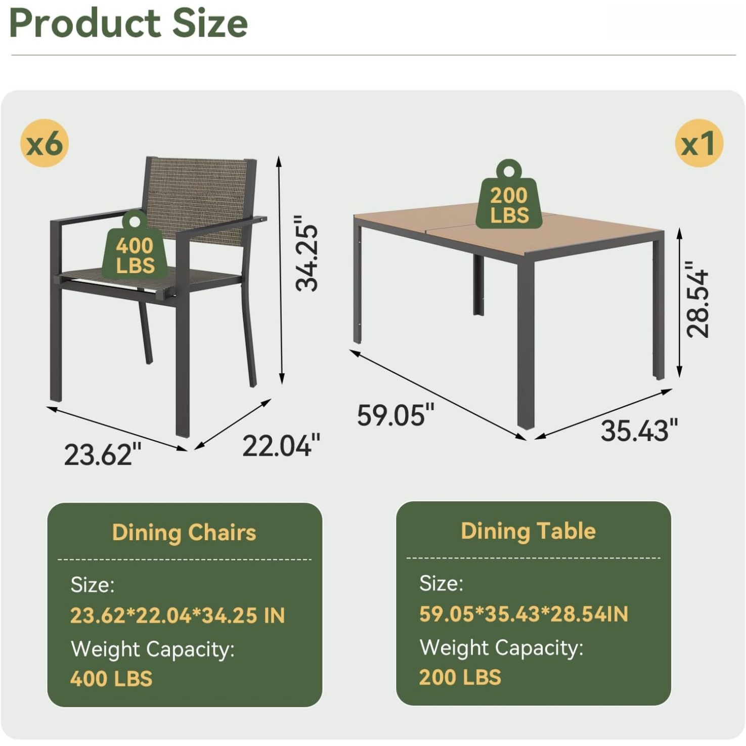 Juego de Comedor para Patio Ao - Outdoor Furniture On Sale reseña y precio
