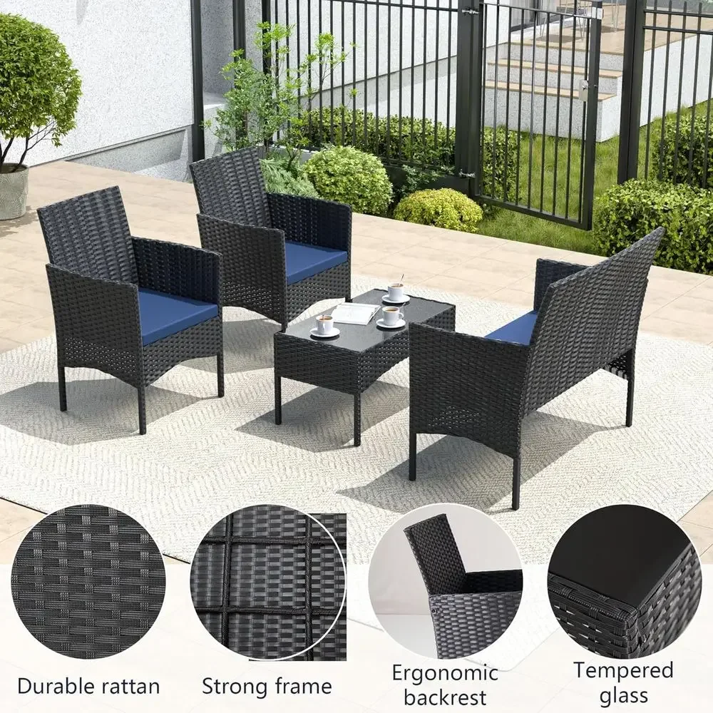 Juego de Muebles de Patio de 4 - Outdoor Furniture Loveseat reseña y precio
