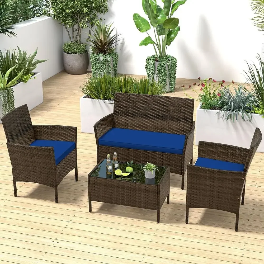 Juego de Muebles de Patio de 4 - Outdoor Furniture Loveseat reseña y precio
