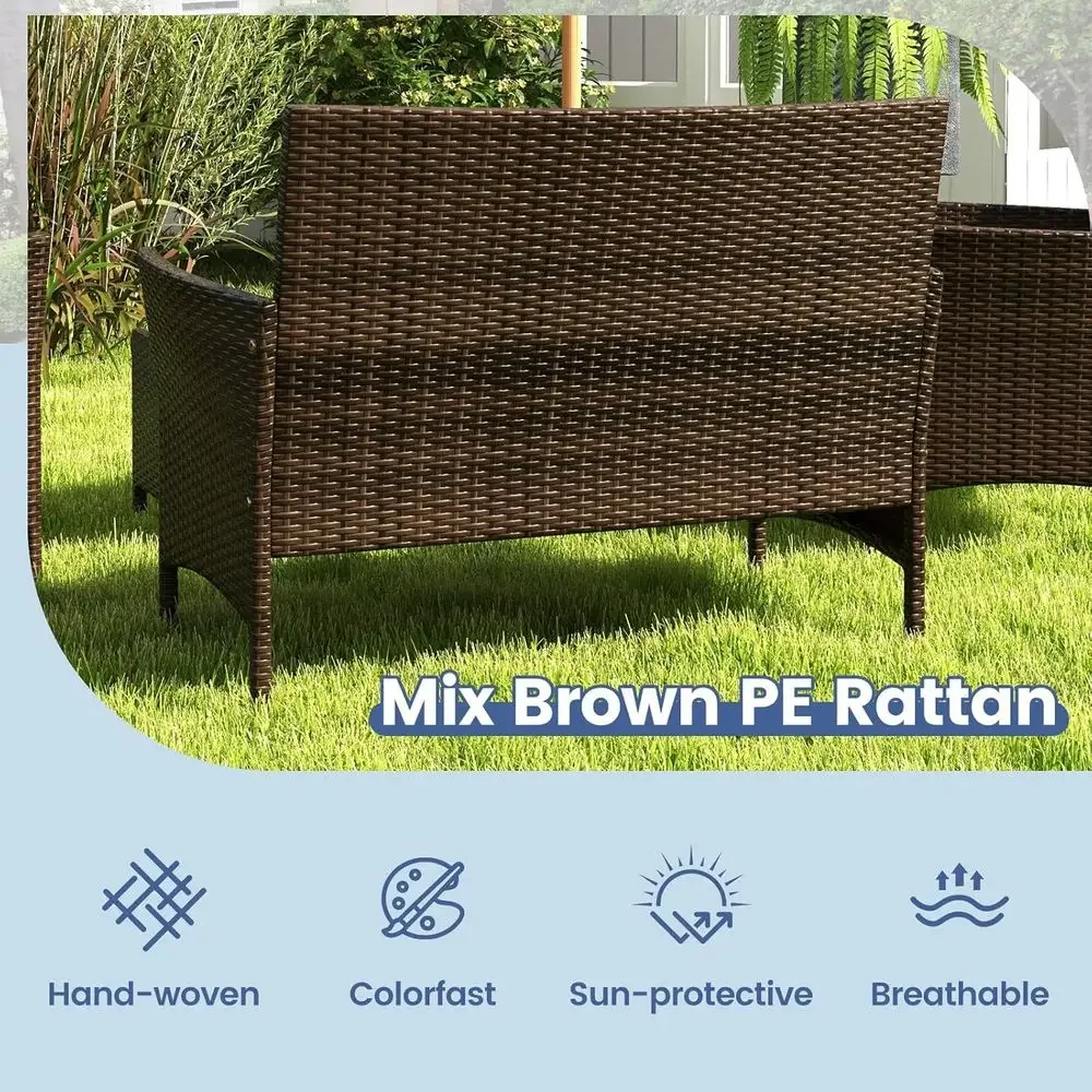 Juego de Muebles de Patio de 4 - Outdoor Furniture Loveseat reseña y precio